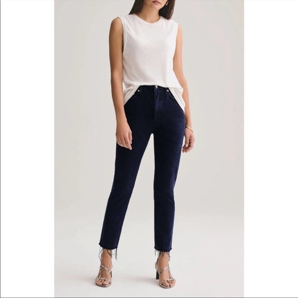 Agolde Remy High Rise Straight Jeans in Caution Wash Size 25